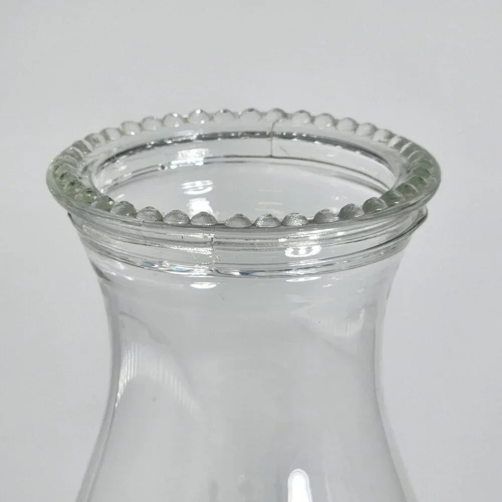 Frosted Glass Lamplight Farms Oil Lamp Embossed Floral Details Clear Chimney VTG